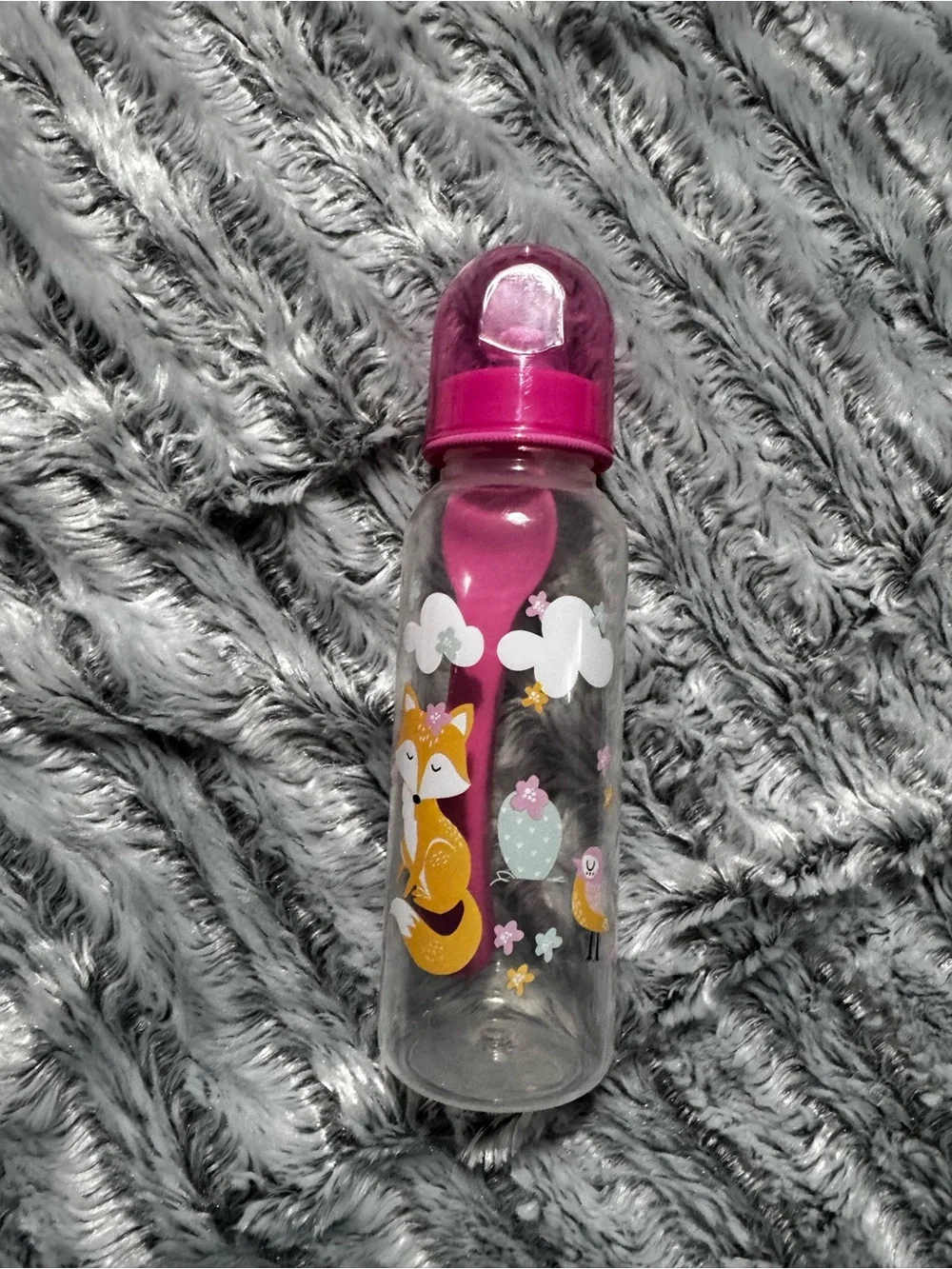 Pink Silicone Pacifier (4) and bottles (4)